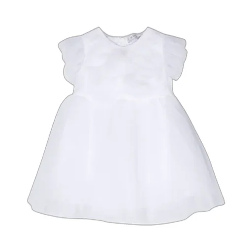 Monnalisa Ruffled Crewneck Dress