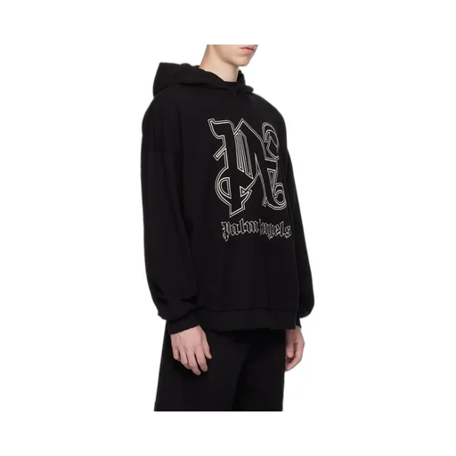 Palm Angels Logo Embroidered Long Sleeved Hoodie