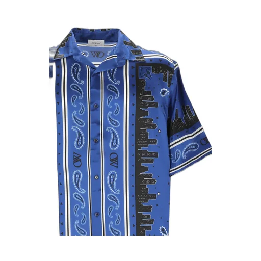 Off-White Bowlling Bandana-Print Straight Hem Shirt