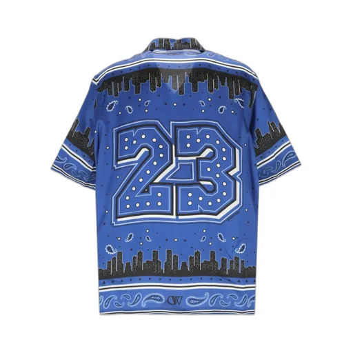 Off-White Bowlling Bandana-Print Straight Hem Shirt