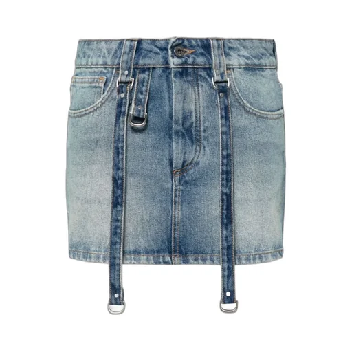 Off-White Logo Patch Denim Mini Skirt