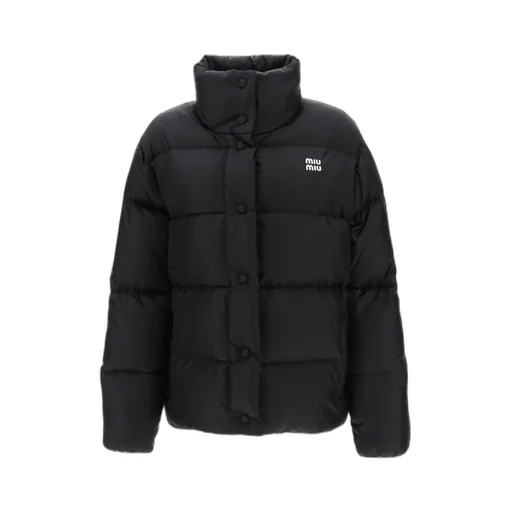 Miu Miu Allover Logo Printed Down Jacket