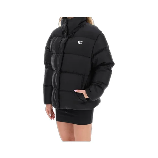 Miu Miu Allover Logo Printed Down Jacket