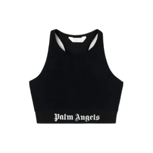 Palm Angels Logo-Tape Racerback Cropped Top