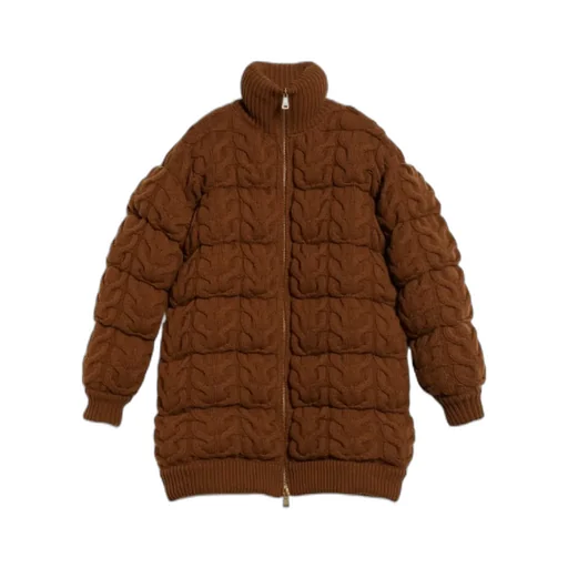 Chunky-Knit Padded Coat