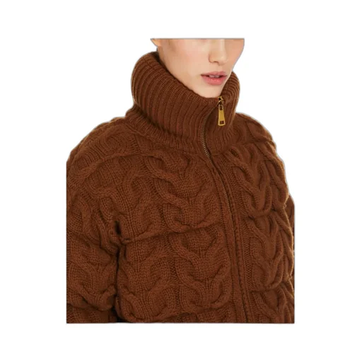 Chunky-Knit Padded Coat