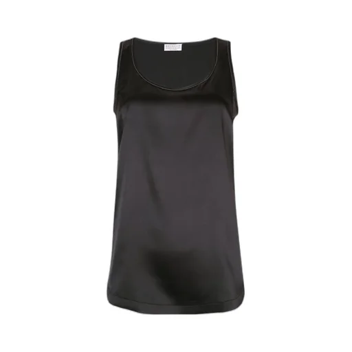 Brunello Cucinelli Embellished Satin Tank Top
