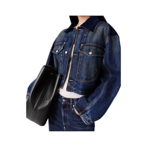 Stella Mccartney Corduroy Panelled Buttoned Denim Jacket