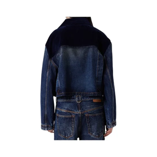 Stella Mccartney Corduroy Panelled Buttoned Denim Jacket