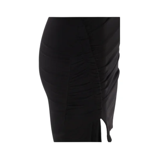 Off-White Asymmetric Ruched Long-Sleeved Mini Dress