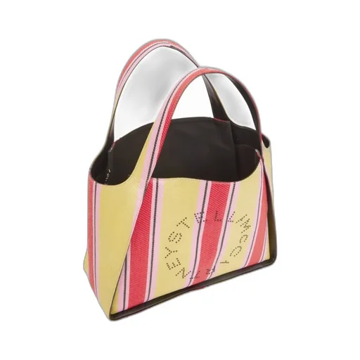 Stella Mccartney Striped Logo Embellished Tote Bag