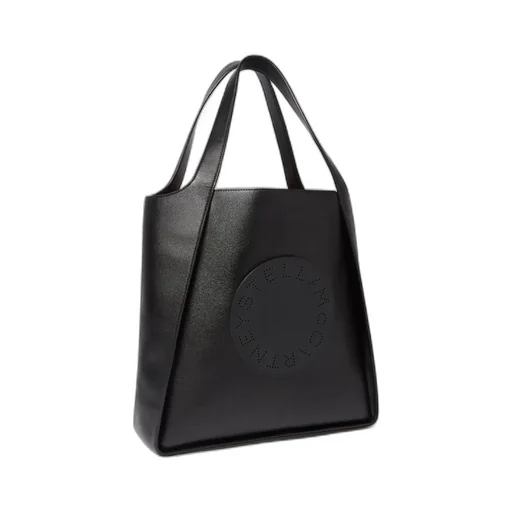 Stella Mccartney Logo Perforated Open Top Tote Bag