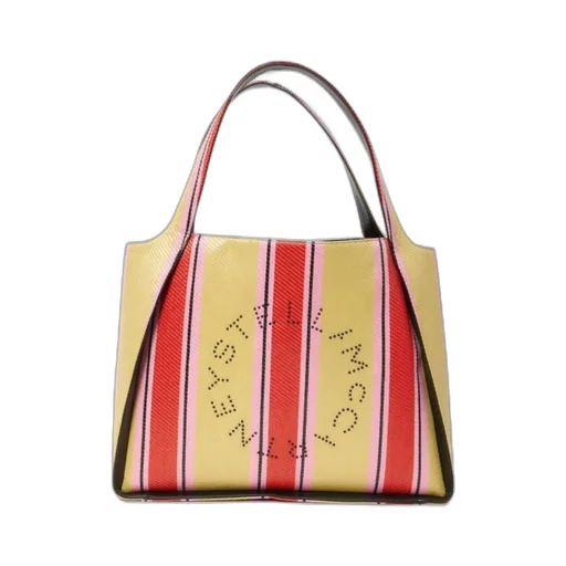 Stella Mccartney Striped Logo Embellished Tote Bag