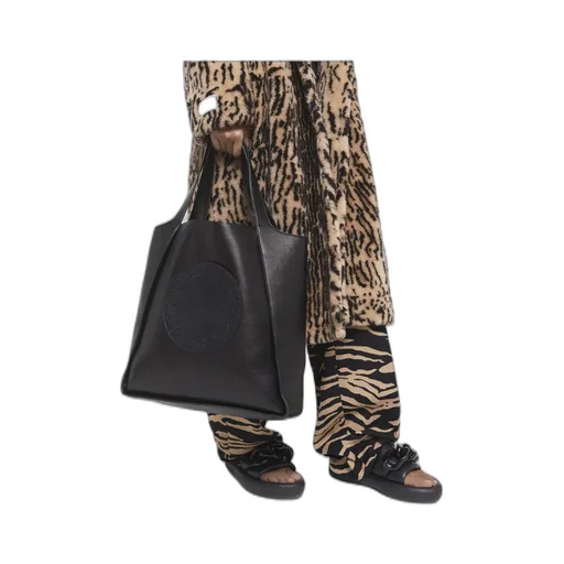 Stella Mccartney Logo Perforated Open Top Tote Bag