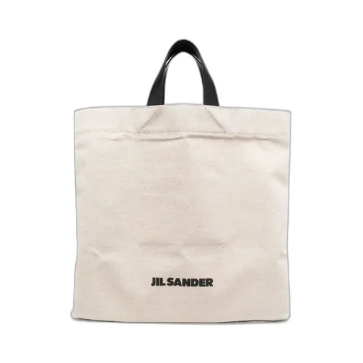 Jil Sander Logo Printed Large Tote Bag