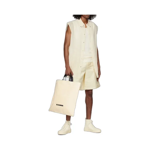 Jil Sander Logo Printed Large Tote Bag