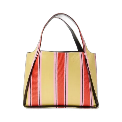Stella Mccartney Striped Logo Embellished Tote Bag