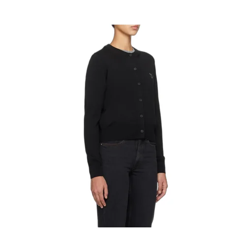 Maison Kitsuné Fox Head Embroidered Knitted Cardigan