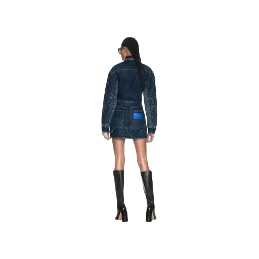 Off-White Cut-Out Cropped Denim Jacket