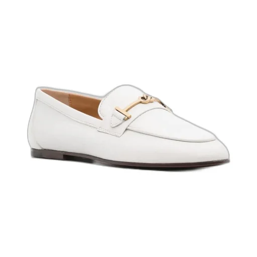 Tod's Logo Plaque Almond Toe Loafers
