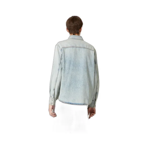 Valentino Logo Plaque Long-Sleeved Denim Shirt