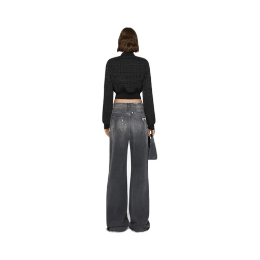 Givenchy Logo Plaque Wide Leg Jeans