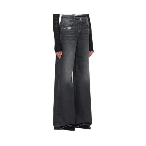 Givenchy Logo Plaque Wide Leg Jeans