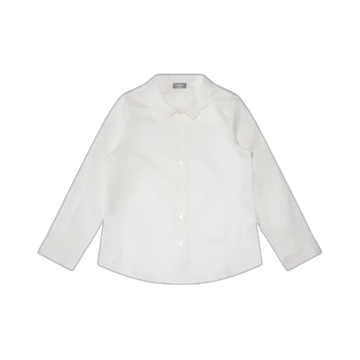 Il Gufo Scalloped Collar Poplin Shirt