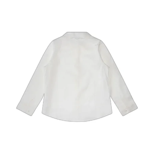 Il Gufo Scalloped Collar Poplin Shirt