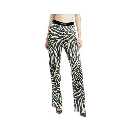 Tom Ford Zebra-Print Logo Waistband Trousers