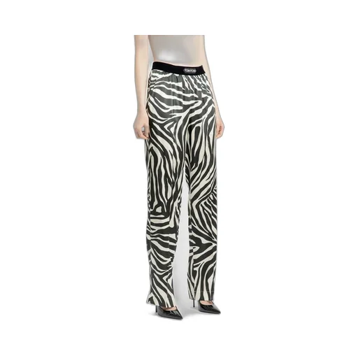 Tom Ford Zebra-Print Logo Waistband Trousers