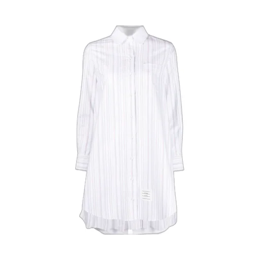 Thom Browne Striped Long-Sleeved Shirt Dress