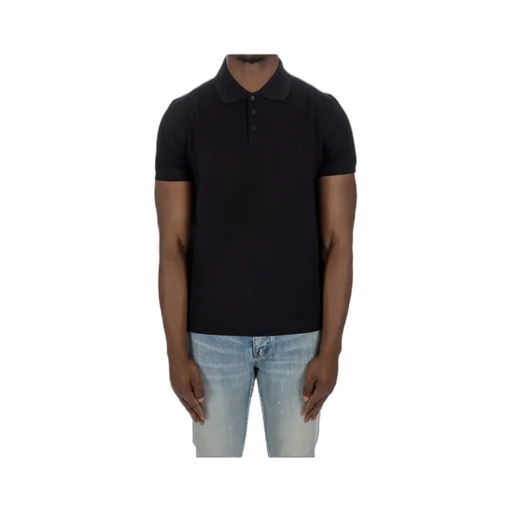 Saint Laurent Cassandre Logo Embroidered Polo Shirt