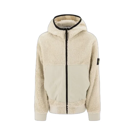 Stone Island Junior Compass Patch Fleece Hoodie