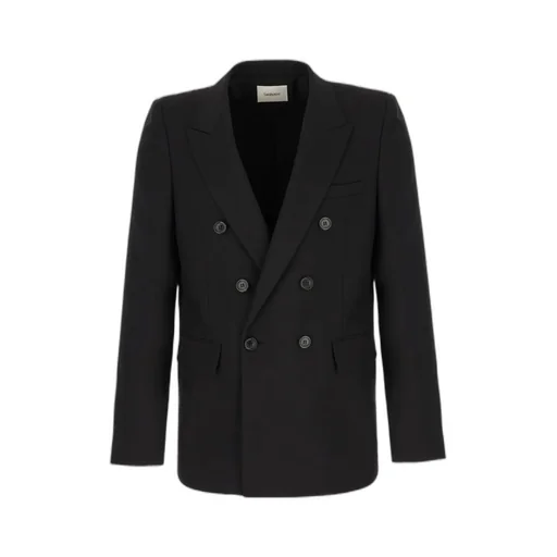 Saint Laurent Double-Breasted Long-Sleeved Jacket