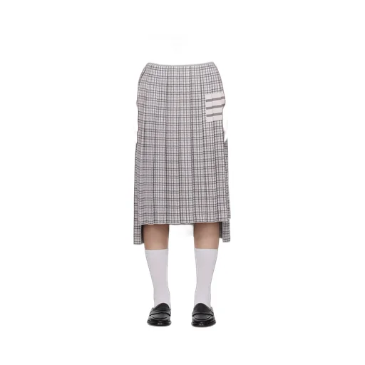 Striped Pleated Skirt