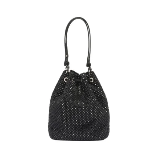 Prada Gold Tone Embellished Drawstring Bucket Bag