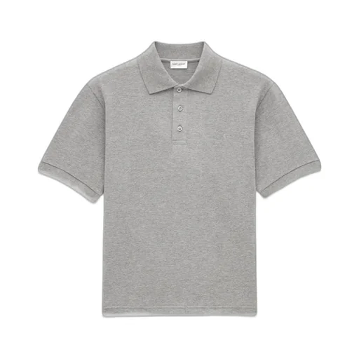 Saint Laurent Logo Embroidered Polo Shirt