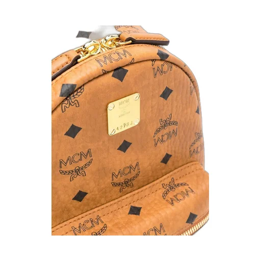 Visetos-Print Leather Backpack