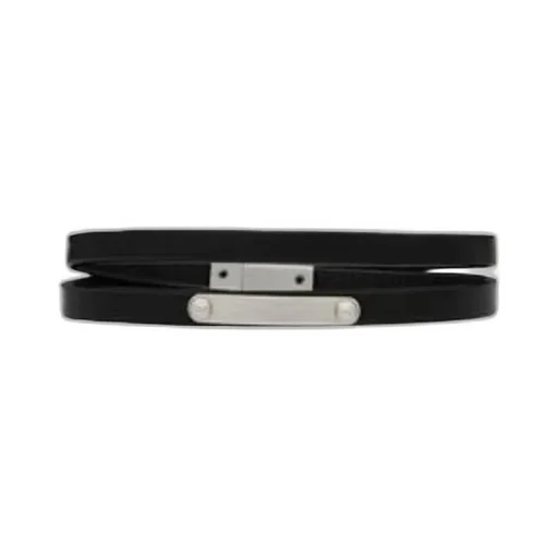 Saint Laurent Logo Engraved Double-Wrap Bracelet