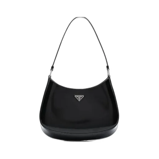 Prada Cleo Logo Plaque Shoulder Bag