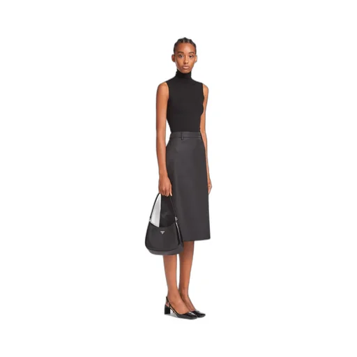 Prada Cleo Logo Plaque Shoulder Bag