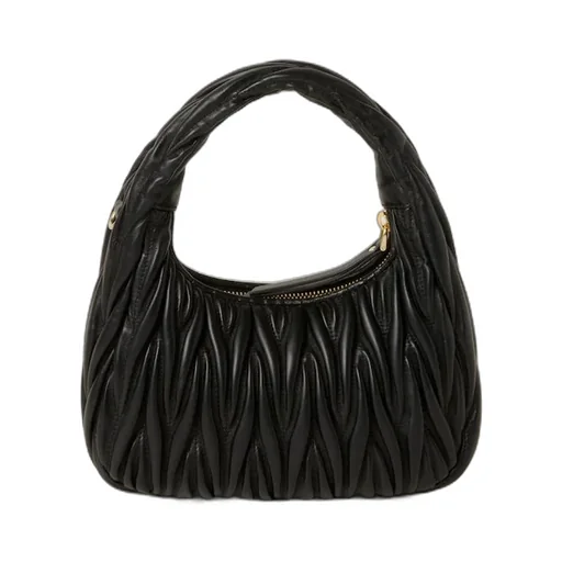 Miu Miu Wander Matelassé Logo Plaque Mini Hobo Bag