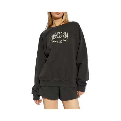 Ganni Logo Printed Crewneck Sweatshirt