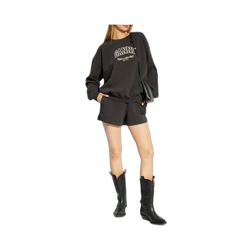 Ganni Logo Printed Crewneck Sweatshirt