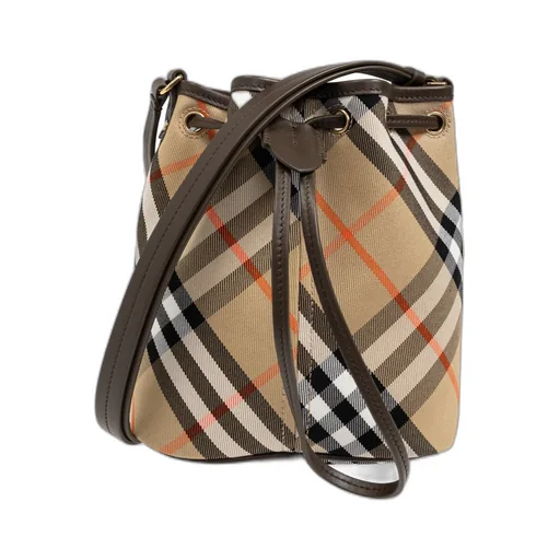 Burberry Checked Drawstring Bucket Bag