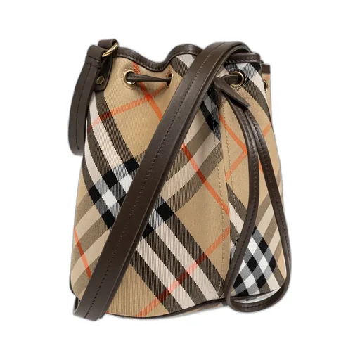 Burberry Checked Drawstring Bucket Bag
