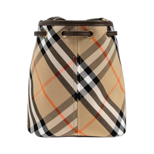 Burberry Checked Drawstring Bucket Bag
