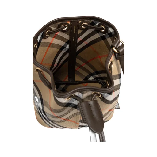 Burberry Checked Drawstring Bucket Bag
