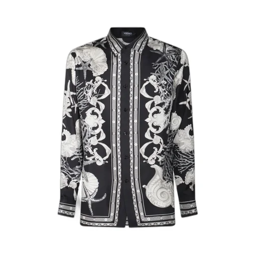Versace Sea Printed Long Sleeved Buttoned Shirt